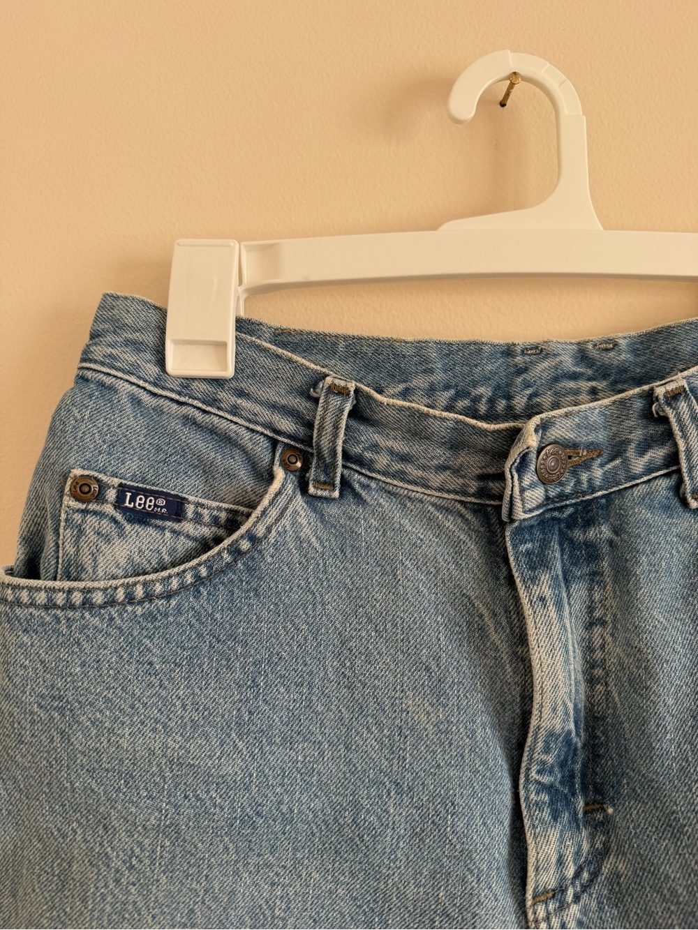 Lee Light Blue Frayed Hem Denim Vintage Shorts Women’s 28 - Picture 3 of 10